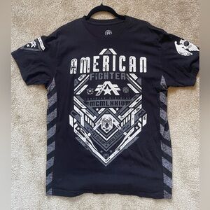 American Fighter Black and Gray Graphic Tee